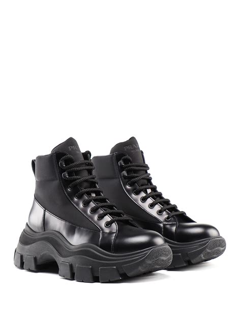 prada combat boots women's|prada pegasus chunky ankle boots.